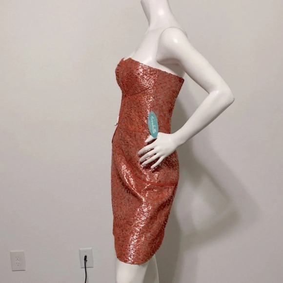 Kirribilla NEW Cameron Red Metallic Strapless Mini Dress Size 6 - Picture 3 of 9